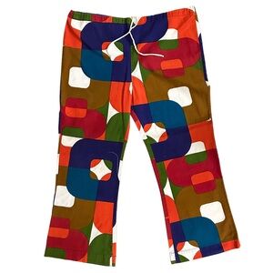 1960s Vintage Drawstring Geometric Pants